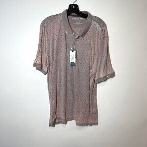 International Report Short Sleeve Polo Shirt Mens XL Grey Button Down Cross NEW